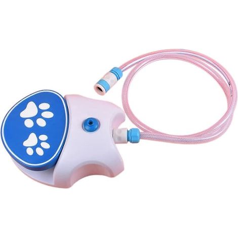 Fontaine à eau extérieure interactive pour chiens, station de rafraîchissement bleue pour animaux de compagnie. (1/5)