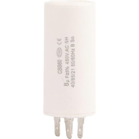 Condensateur de Démarrage CBB60 8uF 450V AC, Condensateur de Marche Moteur avec Fil et Vis M8, 50/60Hz pour Pompe de Piscine, Compresseur, Climatiseur et Appareils Électroménagers (1/5)