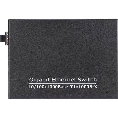 TBC-MC3712E-SFP 2-Port Gigabit Ethernet Switch, Plug & Play, robust und stabil, für Computernetzwerke, 100-240V Steckdose. (1/5)