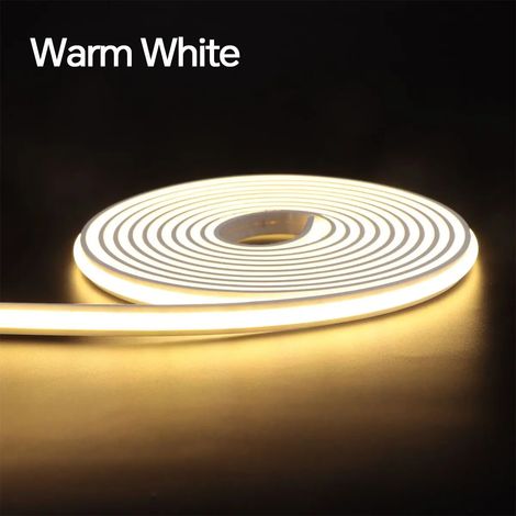 (Lumière chaude, 2 m) Bande LED COB WiFi 24 V avec ruban silicone néon, intensité variable, compatible avec Alexa, Echo et Google Home. (1/5)