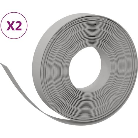 Bordures de jardin 2 pcs gris 10 m 10 cm polyéthylène