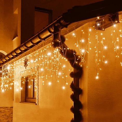 500 LED, guirlande lumineuse 22,5 m, blanc chaud + flash, IP44, décoration intérieure et extérieure (1/4)