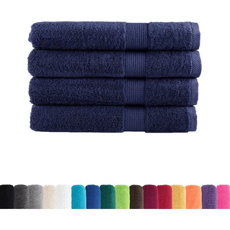 vidaXL Toallas premium SOLUND 4 uds azul marino 100x200 cm 600 gsm (1/2)