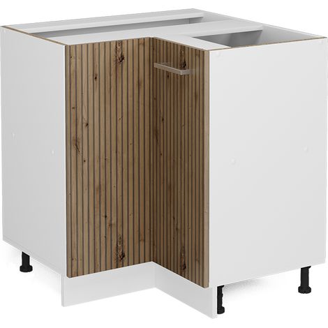 Armario de esquina R-Line, Roble artesanal, 75.6 cm sin encimera, Vicco