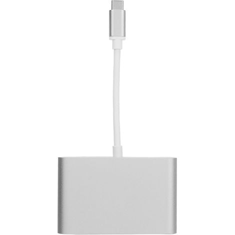 Adaptateur USB 3.1 Type C vers VGA Hub PD 3 en 1 Station d'accueil en Aluminium Argent (1/5)