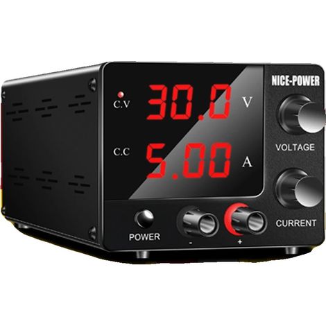 Fuente de alimentación de laboratorio, voltaje ajustable, diseño compacto, 0-30V 0-5A 150W (1/5)