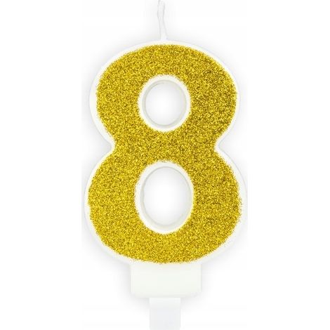 Candela numero 8, oro, 1 pz. (1/2)