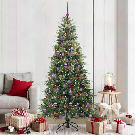 Künstlicher klappbarer Weihnachtsbaum Grün 210 cm PE und PVC