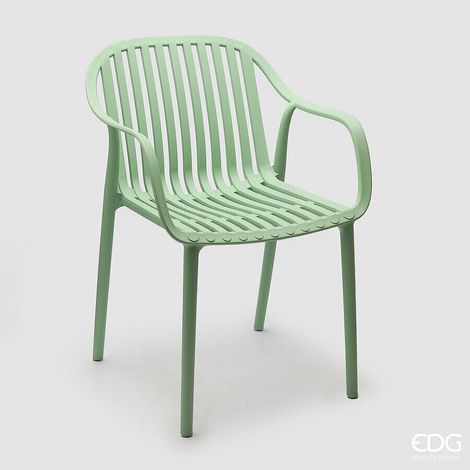 EDG Enzo De Gasperi Sedia Righe Contract Verde Chiaro Plastica
