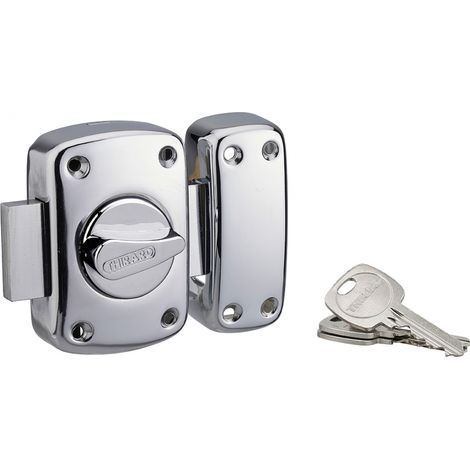 Chiavistello CORVETTE con pomolo e cilindro 45 mm, cromato, 3 chiavi – THIRARD