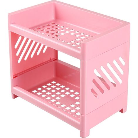 Irovami Organisateur cosmétique double couche rose rouge (1/5)