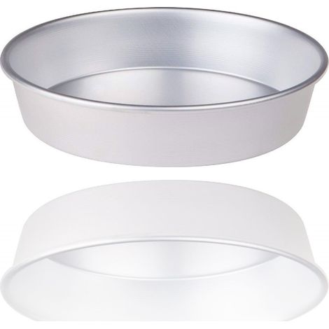 TrAdE Shop Traesio - Set 2 Pezzi Stampo Crostata Pastiera 22 Cm Forno Alluminio Teglia Antiaderente -