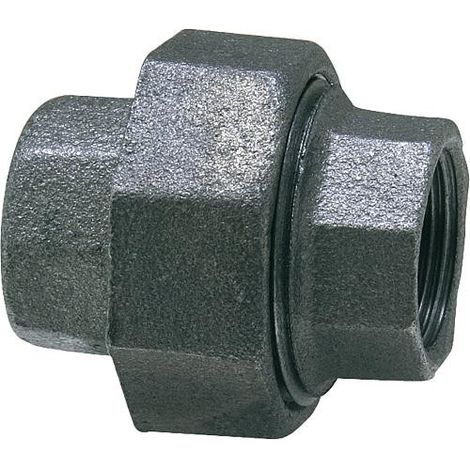 Raccord en fonte malleable, noir Raccord a vis 1 1/4" (fem/fem) Type 330, joint plat