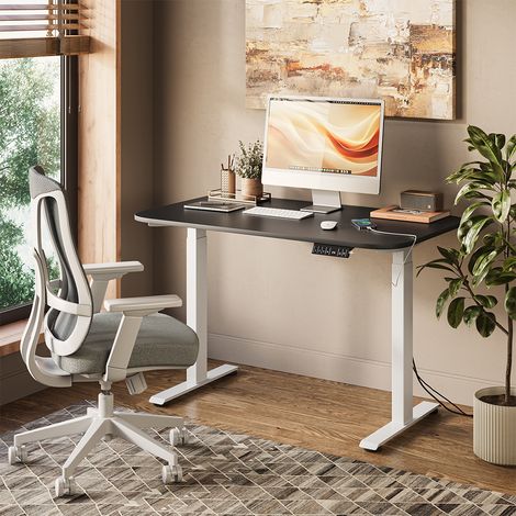 Escritorio Elevate, Blanco/antracita, 120 x 70 cm 2 motores, Vicco