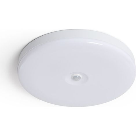 Plafonnier LED Rond 18W No Flicker Ø290 mm avec Détecteur de Présence PIR et Crépusculaire Blanc (1/5)