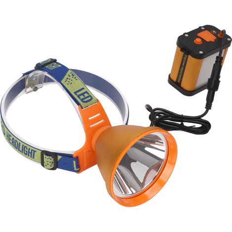 Lampe frontale LED ultra-lumineuse à angle réglable pour mineurs, avec batterie au lithium de 6400 mAh, prise américaine 100-240 V. (1/5)