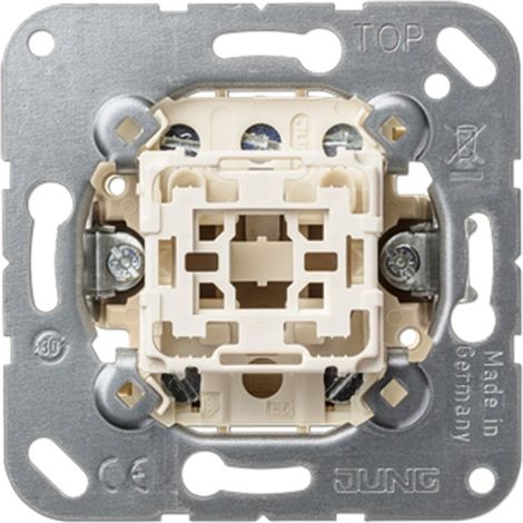 Jung Multi-Switch 1 vez (mecanismo), Pulsador con 2 x 2 contactos NA y posición neutra 531-41 U