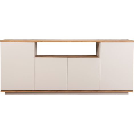Buffet 4 portes en bois L180cm - Beige - Fritz (1/5)