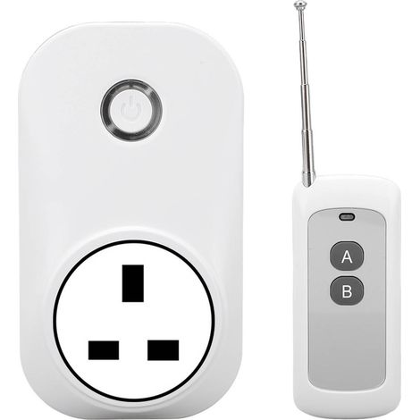 Prise intelligente WiFi 2.4G, interrupteur sans fil 433MHz, commande vocale et application, minuterie différée, compatible Google Assistant, 90-250V, fiche UK. (1/5)