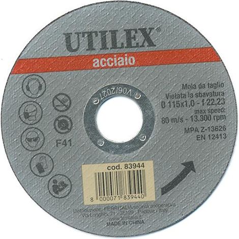 MOLA TAGLIO ACCIAIO INOX UTILEX 115X1,6MM