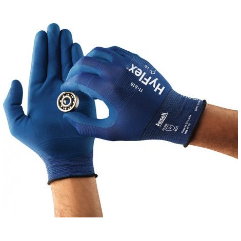 Gant HyFlex Nr.11-818 Taille 9 bleu foncé Nylon-Spandex EN 388 Kat.II (Par 12)