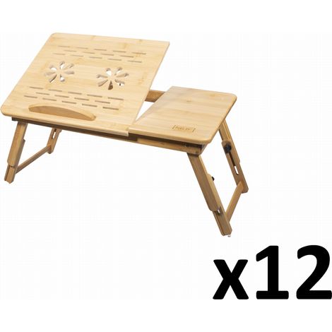 Valora Mesa para Portátil de Bambú Plegable y Ajustable Pack de 12 (1/5)