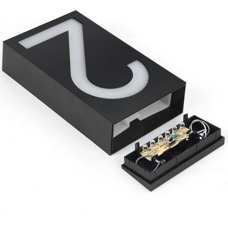 Panneau lumineux solaire extérieur à LED numérotant le numéro de porte pour maison, hôtel ou magasin (numéro 2). (1/5)