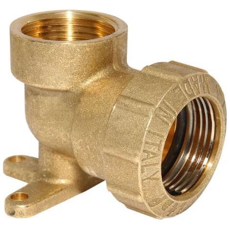 PE-Rohr Wandwinkel 90° Gewindeübergang Ø 20 mm x 1/2'' IG Übergang Verschraubung Messing MS 58 DVGW