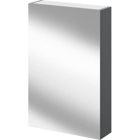 Napoli Gloss Grey 500mm Wall Mounted Mirrored Cabinet (1/5)