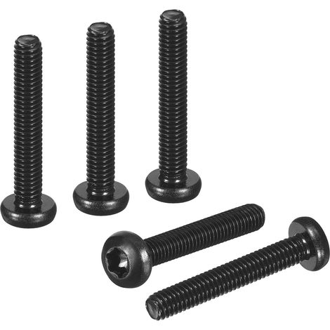 Vis de sécurité Torx à tête bombée M4x25mm Lot de 80 Noir (1/5)