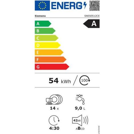 Siemens iQ500 SN55ES12CE Lavastoviglie Inox 14 coperti