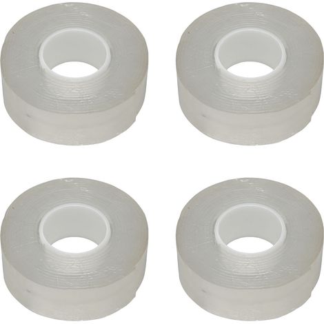 Rouleau de ruban adhésif double face transparent, 4 pièces de 3 mètres chacune, forte adhérence, réutilisable, découpable, pour affiches. (1/5)