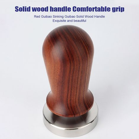 Doseur à expresso en acier inoxydable, presse à café avec Base plate, manche en bois, pour Machine 51MM (1/5)