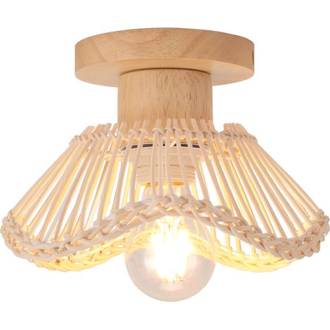Plafonnier Moderne Lampe De Plafond En Osier Plafonnier Rétro Luminaire Plafonnier Intérieur Plafonnier en Rotin Tressé
