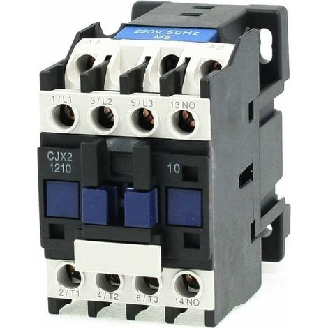 Contactor de CA 220V 25A – 3 polos normalmente abiertos – Para control de motores eléctricos – Aplicaciones industriales y comerciales – CJX2-1210 (1/5)