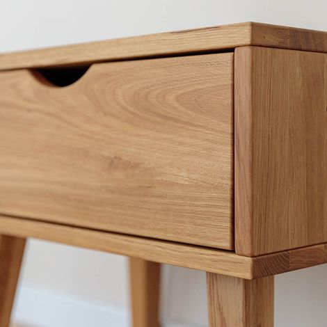 Nachttisch 50 cm hoch mit Schublade Eiche massiv SIENA-163