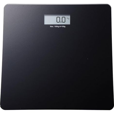 King Home Gießereiwaage mit LCD-Anzeige max. Kapazität 150KG schwarzer Glassockel 30x30x1,7h cm (1/4)