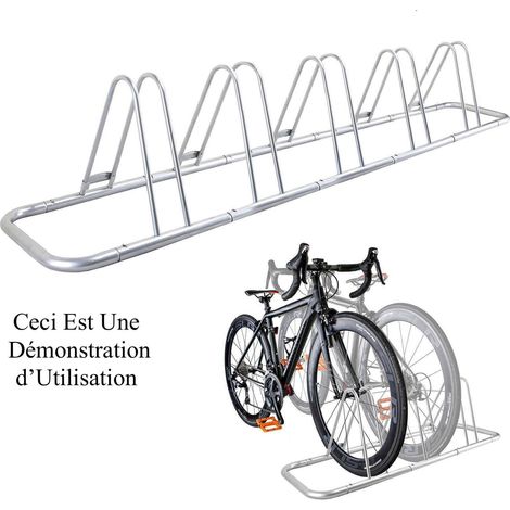 Rangement - ràtelier 5 vélos avec fixation au sol - Rack 1 niveau (1/4)