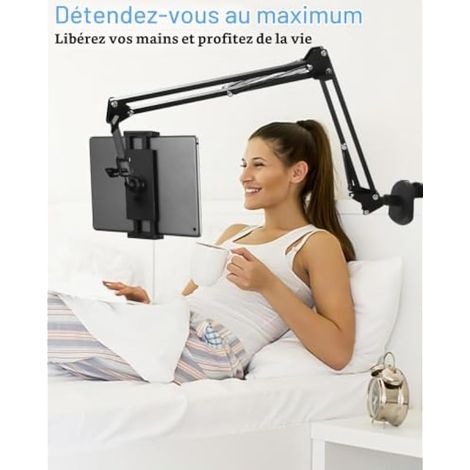 heuchaey Support à Tablette pour lit,Support Tablette Barre Murale (1/4)