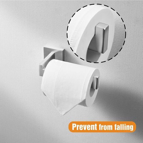 Porte Papier Toilette Acier Brossé, Acier INOX Porte Rouleau Support Papier Toilette pour Salle De Bain et Cuisine (Carré) (1/4)