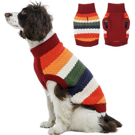 Knitted Dog Sweater Warm Winter Vest for Small Medium Dogs Turtleneck Puppy Sweater Cold Weather Coat Dog Sweater XS-XXL (1/5)
