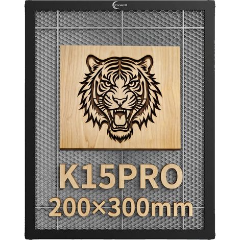 Lit Laser en Nid d'Abeille, Taille 300x200mm, Compatible avec les Graveurs Laser, Aucun Brûlage du Bois, Cadre en Fer Robuste, Flux d'Air Optimisé (1/5)