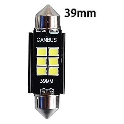 39mm C3W Ampoules LED Canbus 3030 6-SMD Aucune Erreur Voiture Carte Intérieure Lampes de Lecture Dôme 12V/24V 3W Lampe Automatique (Blanc, 36MM) (1/5)