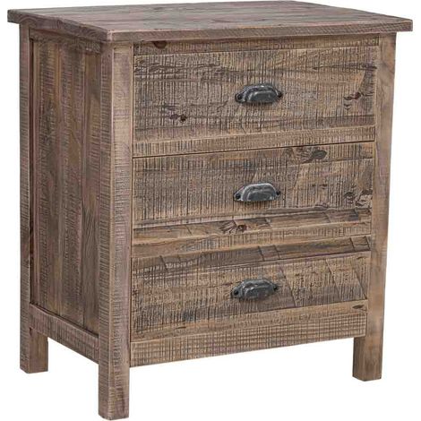 Mesita de noche de madera marrón 62.5x40x68.5h cm (1/5)