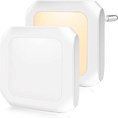 Nachtlicht mit Stecker, dimmbares Nachtlicht mit Sensor, kleines Nachtlicht, Still-Nachtlicht, quadratisches Nachtlicht mit Lichtleiterplatte (1/5)