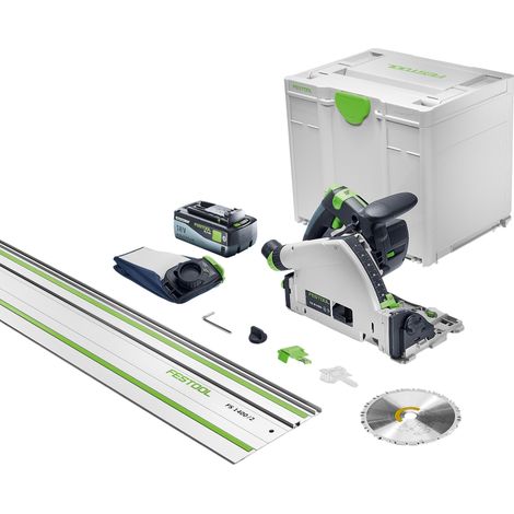 Sierra de calar a batería Festool TSC 55 KSEB-Basic-FS de 18 V y 160 mm sin escobillas + 1 batería de 8,0 Ah + guía de corte + Systainer - sin cargador (1/5)