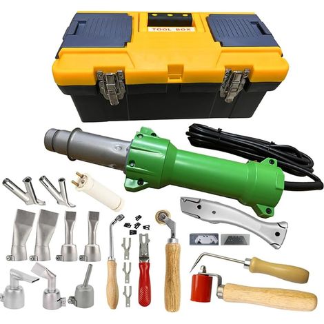1600W Les Thermique Pistolet à Air Chaud Torche de Soudage Plastique Soudeur Pistolet Chauffant, éclairage LED, 4 Buses de Soudage Plates, Divers Accessoires de Soudage Ensemble d’outils (1/5)