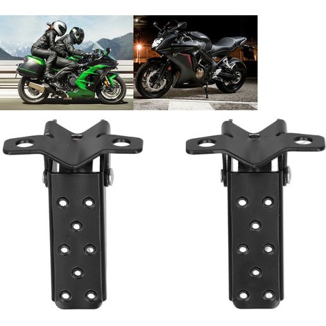 Repose-pieds pliant universel noir pour moto rétro et ATV, pédale en acier pliable (1/5)