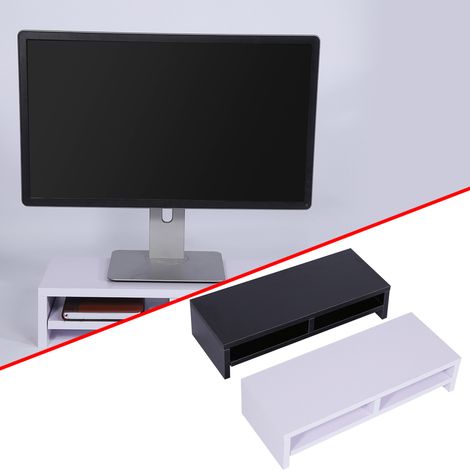 Support pour écran de bureau, support pour ordinateur portable, support pour téléviseur LCD, étagère surélevée pour écran d'ordinateur, bureau blanc violacé (1/5)