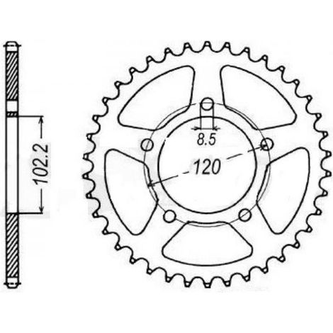 Antriebszahnkranz für Motorrad aprilia 50 rs 1999-2005 47 Zähne (1/2)